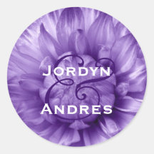 Wedding Favour Label PURPLE Flower Petals S723 Sticker