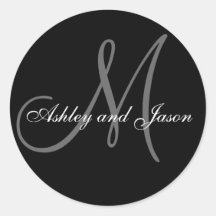 Wedding Favour Sticker Monogram Names Template