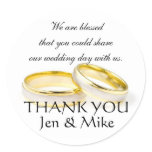Wedding Favour Stickers Thank You Message