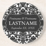 Wedding Favour - Vintage Damask Pattern Drink Coaster