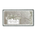 Wedding Favour Vintage Wine Label Silver Taupe