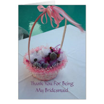 Wedding Favours in a Basket Thank You Card