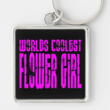 Wedding Favours : Pink Worlds Coolest Flower Girl Key Chain