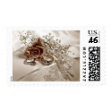 Wedding Flower and Rings Postage postage