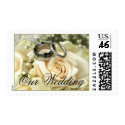 Wedding Flowers and Rings Postage Stamps