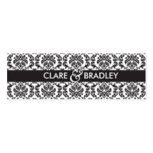 WEDDING :: gift tag :: damask - black Business Card Template