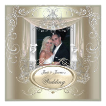 Wedding Gold Mint Silver Ornate Elegant Custom Announcements
