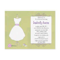 Wedding Gown Bridal Shower Invite Postcard