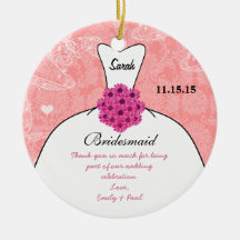 Wedding Gown Bridesmaid Wedding- You Choose Colour Christmas Ornament