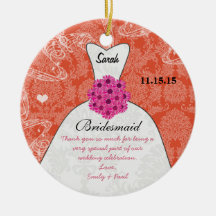 Wedding Gown Bridesmaid Wedding- You Choose Colour Ornaments