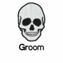 Wedding groom skull embroidered men's t-shirt