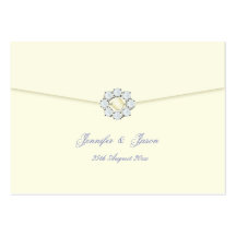 Wedding Guestbook Cards Ivory with Pearl & Diamond Business Card Template