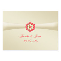 Wedding Guestbook Cards Ivory with Pearl & Ruby Business Card Template
