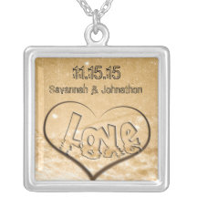 Wedding Heart  Beach Anniversary Necklace