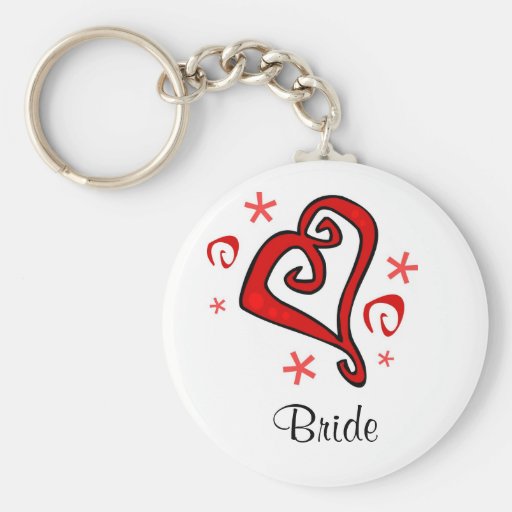 Wedding Heart Key Chain