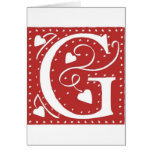 Wedding Hearts Letter G Greeting Cards