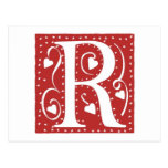 Wedding Hearts Letter R Postcard