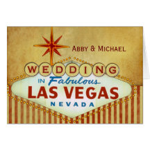 Wedding in Fabulous Las Vegas - Vintage Stripes Greeting Card