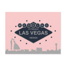 Wedding in Las Vegas with Silhouette Bride & Groom Postcard