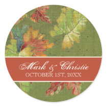Wedding Invitation Autumn Grape Leaf Batik Stickers