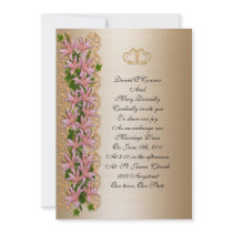 Wedding Invitation elegant floral lily