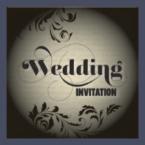 Wedding Invitation Elegant Floral Swirl Glow invitations