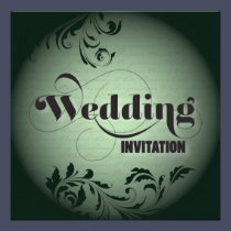 Wedding Invitation Elegant Floral Swirl Glow invitations