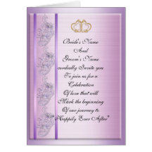 Wedding Invitation elegant lavender satin Greeting Cards