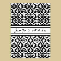 Wedding Invitation in Stylish Black & White Damask invitations