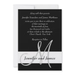 Wedding Invitation Monogram Black and White
