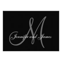 Wedding Invitation Monogram Bride and Groom