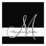 Wedding Invitation Monogram Names Black and White