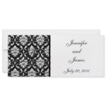 Wedding Invitation Monogram Names Black Damask