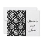 Wedding Invitation Monogram Names Black Damask