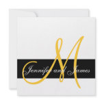 Wedding Invitation Monogram Names Yellow