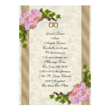 Wedding invitation orchids and ivy formal