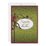 Wedding Invitation Red & Green Leafy Fall & Winter