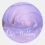 Wedding Invitation Seal_Lilac Rose_Our Wedding! Round Stickers