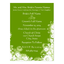 Wedding Invitation-White Vintage Flowers Postcard