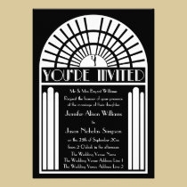 Wedding Invitations - Black & White Art Deco Style invitations