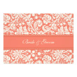 Wedding Invitations Coral Cream Damask