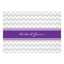 Wedding Invitations Grey Plum Chevron