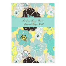 Wedding Invitations ~ summer florals blue poppies