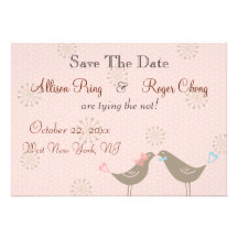 Wedding Love Birds P Save The Date  Announcement