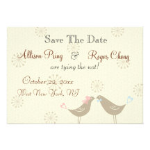 Wedding Love Birds W Save The Date Announcement