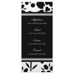Wedding Menu Black and White Floral Custom Rack Cards
