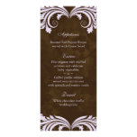 Wedding Menu Card Floral Antique Rose Brown Purple Rack Cards