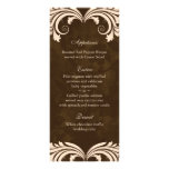 Wedding Menu Cards Floral Antique Rose Brown Cream Custom Rack Cards