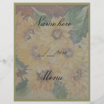 wedding menu flyer