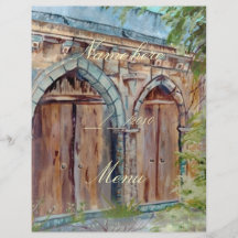 wedding menu personalized flyer